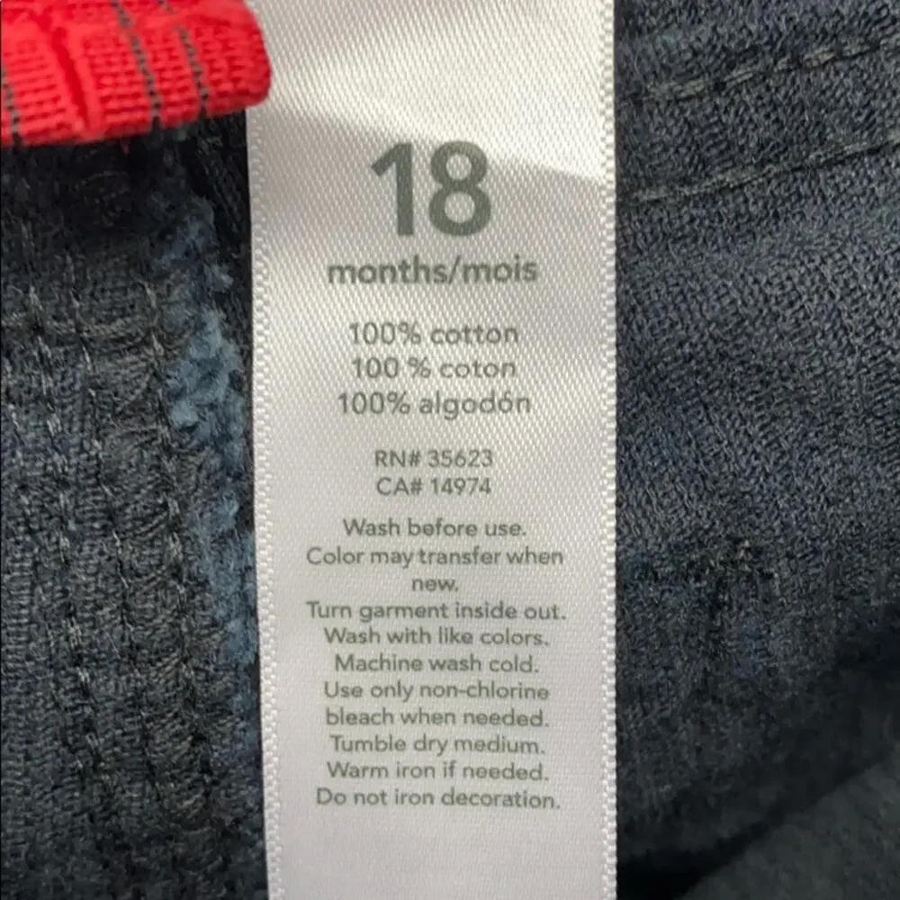 Carters Boys Black Cords with Red Suspenders Size 18 Months